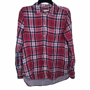 American Eagle Flannel Boyfriend Fit Long Sleeve Button Up Women’s Medium